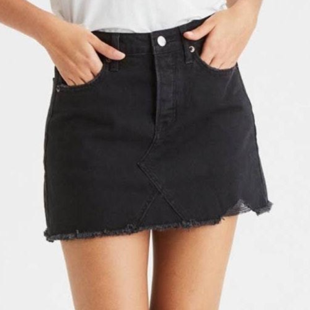 Black mini skirt